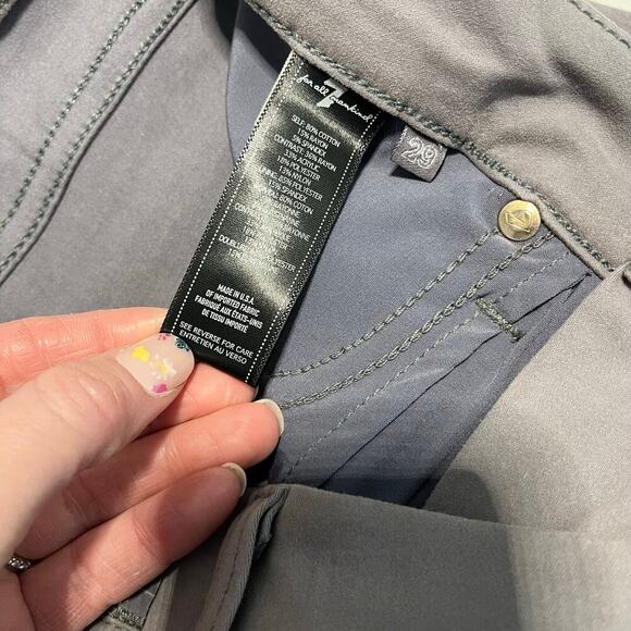 7 FOR ALL MANKIND x MALHIA KENT JEANS SKINNY JACQUARD SILVER GEO SIZE 29 - Picture 6 of 9